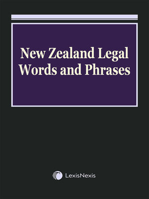 cover image of New Zealand Legal Words and Phrases